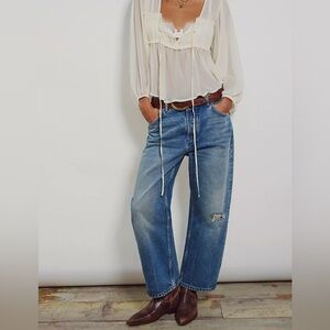 FREE PEOPLE We The Free Deep Trance Dropped Boyfriend Jeans